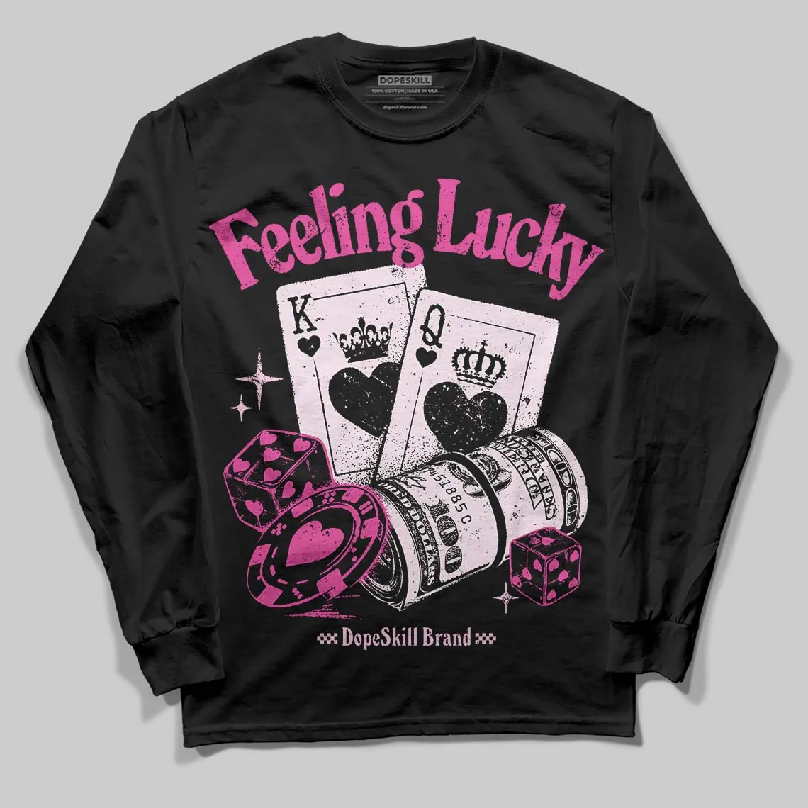 Pink Collection DopeSkill Long Sleeve T-Shirt Feeling Lucky Graphic sold by DopeSkill product image thumbnail 2
