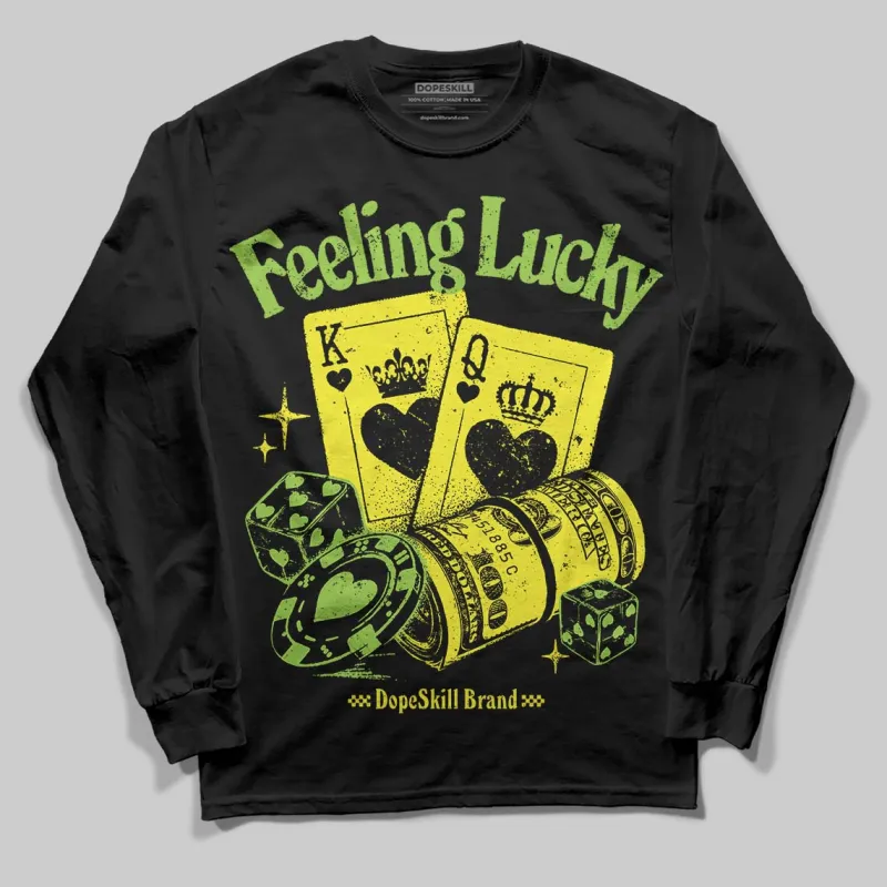 Neon Green Collection DopeSkill Long Sleeve T-Shirt Feeling Lucky Graphic sold by DopeSkill