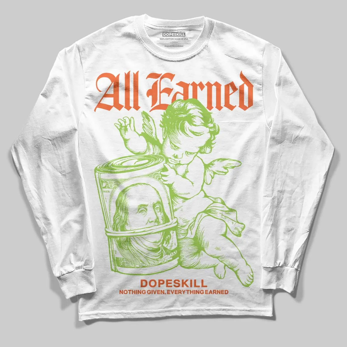 Neon Green Collection DopeSkill Long Sleeve T-Shirt All Earned Graphic sold by DopeSkill product image thumbnail 2