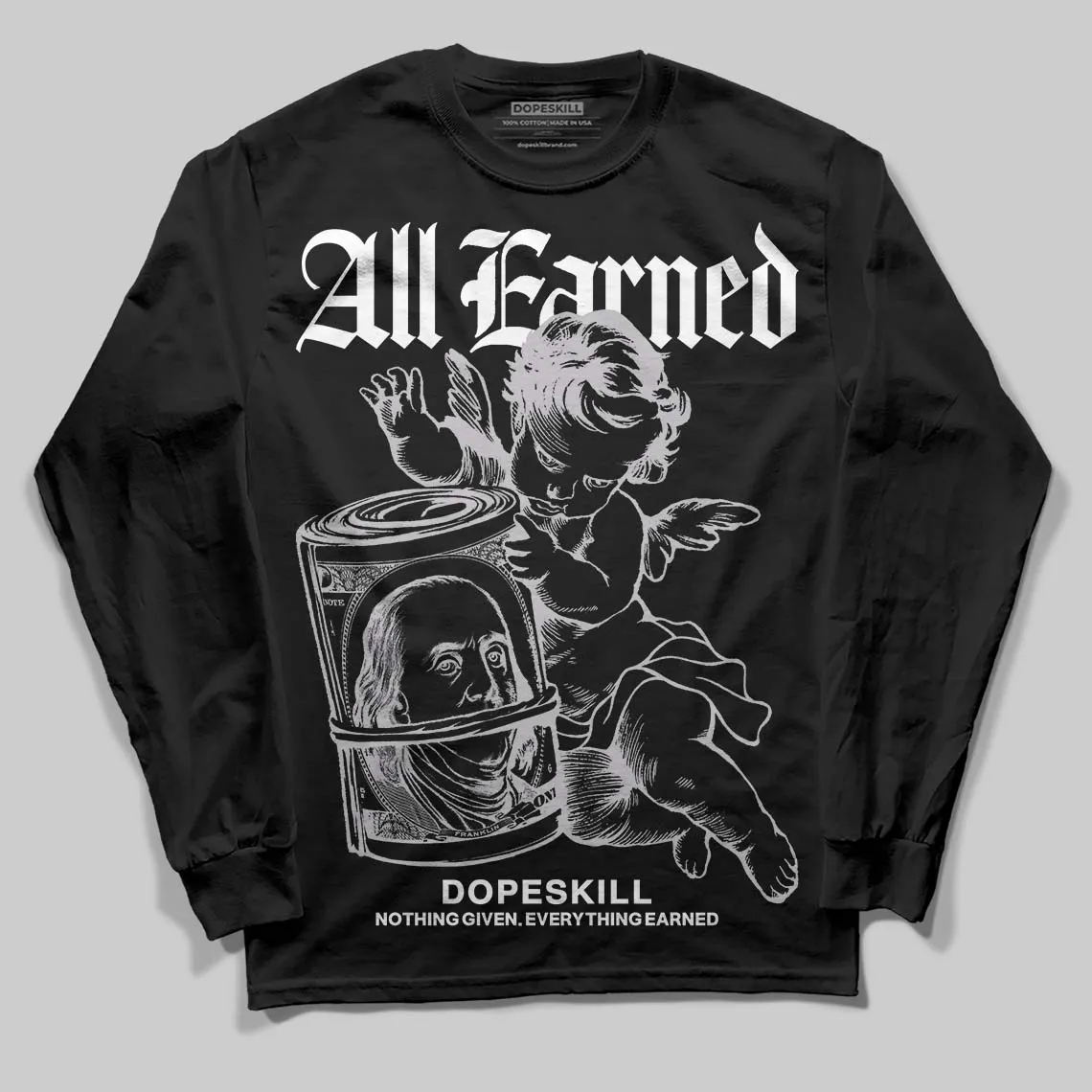 Grey Collection DopeSkill Long Sleeve T-Shirt All Earned Graphic sold by DopeSkill product image thumbnail 2