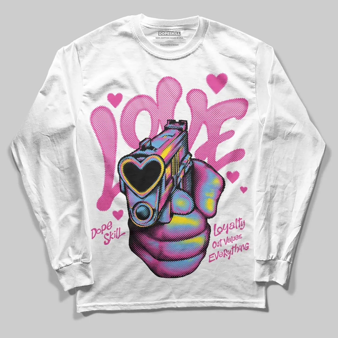Triple Pink Dunk DopeSkill Long Sleeve T-Shirt Love Shot Graphic sold by DopeSkill