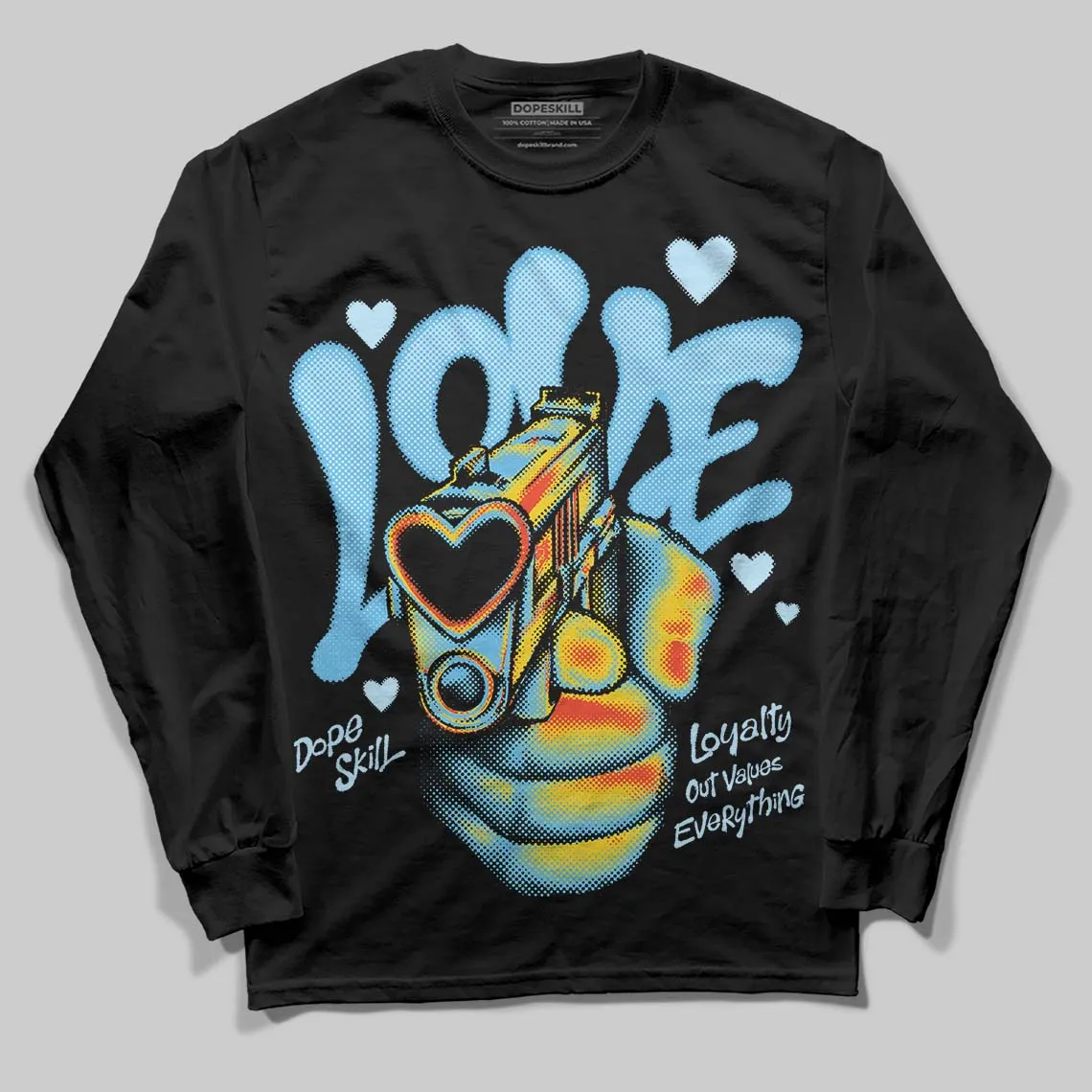Legend Blue 11s DopeSkill Long Sleeve T-Shirt Love Shot Graphic sold by DopeSkill product image thumbnail 2
