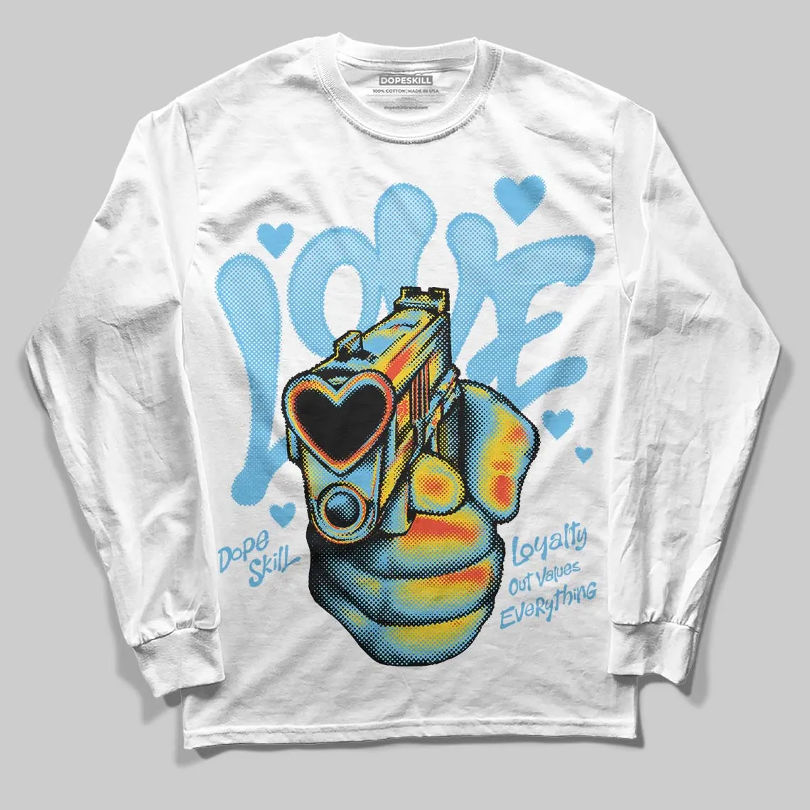 Legend Blue 11s DopeSkill Long Sleeve T-Shirt Love Shot Graphic sold by DopeSkill