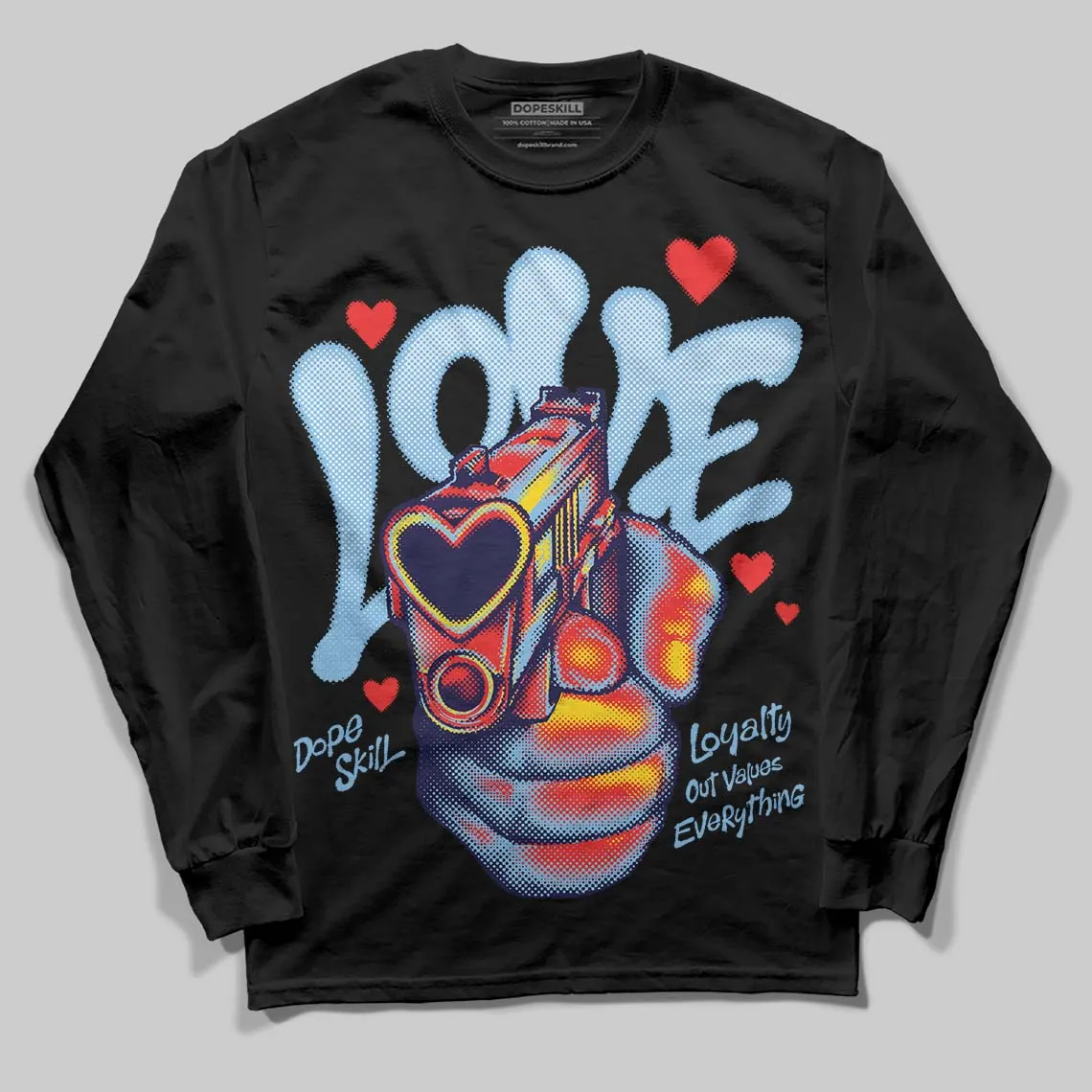 University Blue Collection DopeSkill Long Sleeve T-Shirt Love Shot Graphic sold by DopeSkill product image thumbnail 2
