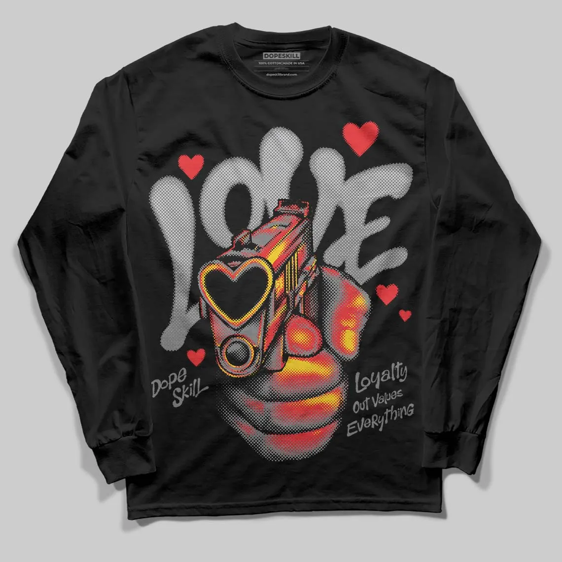 Grey Collection DopeSkill Long Sleeve T-Shirt Love Shot Graphic sold by DopeSkill product image thumbnail 2
