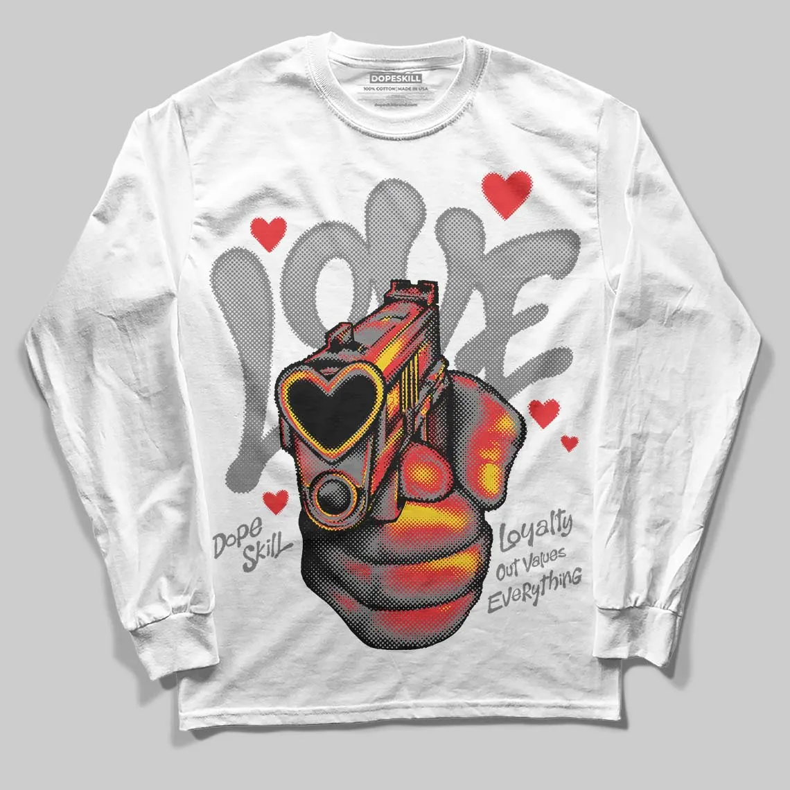 Grey Collection DopeSkill Long Sleeve T-Shirt Love Shot Graphic sold by DopeSkill