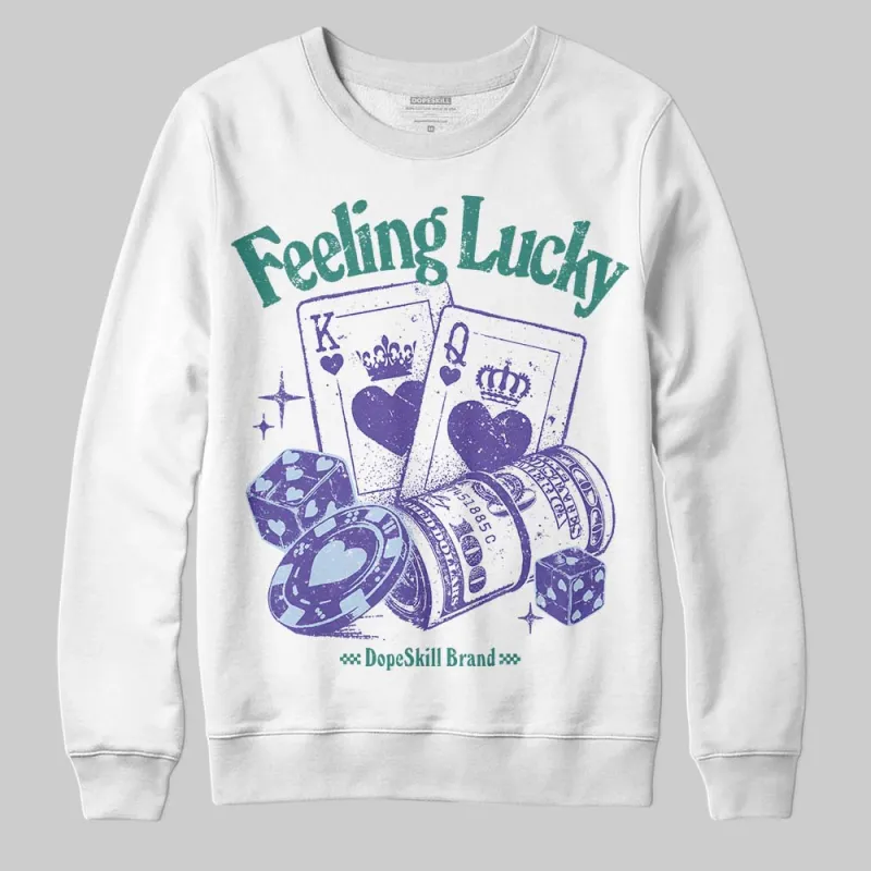 Grape 5s DopeSkill Sweatshirt Feeling Lucky Graphic sold by DopeSkill