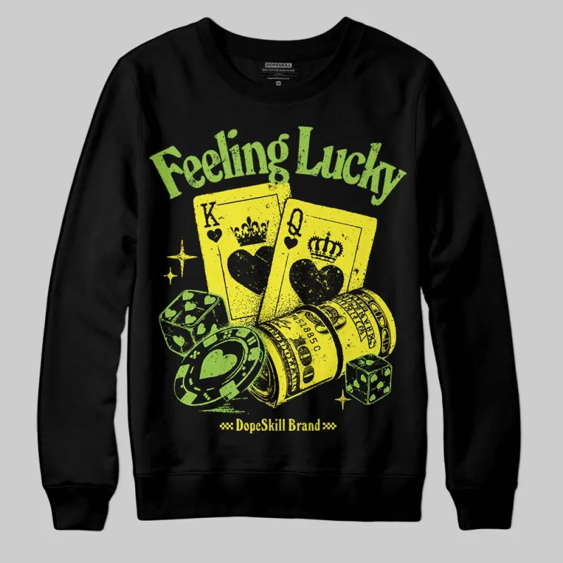 Neon Green Collection DopeSkill Sweatshirt Feeling Lucky Graphic sold by DopeSkill