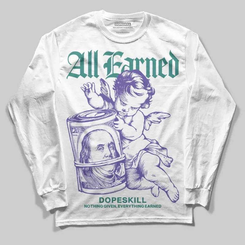 Grape 5s DopeSkill Long Sleeve T-Shirt All Earned Graphic sold by DopeSkill