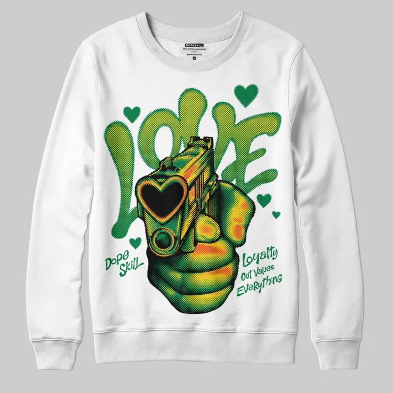 Green Collection DopeSkill Sweatshirt Love Shot Graphic sold by DopeSkill
