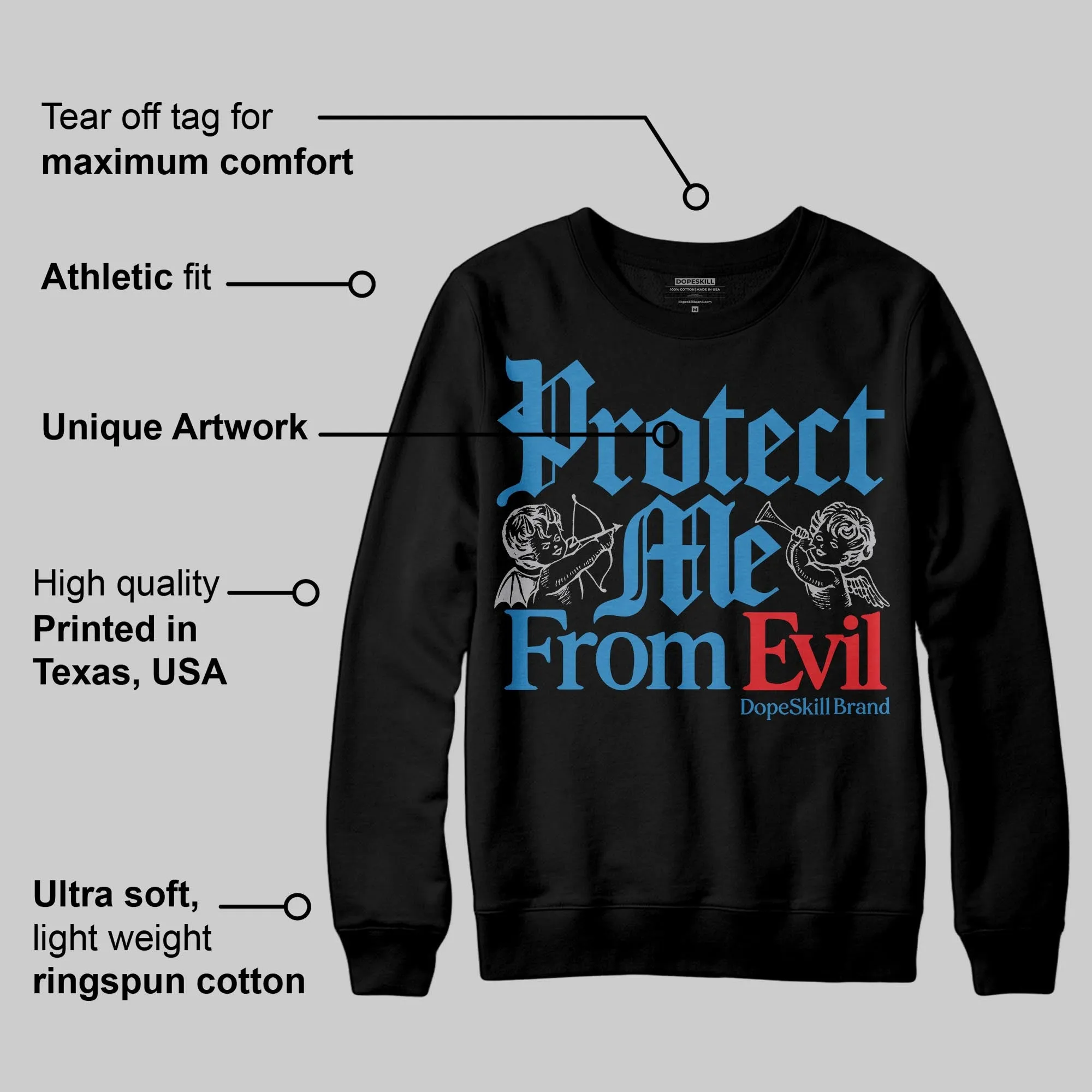 Rare Air 3s DopeSkill Sweatshirt Protect Me From Evil Graphic sold by DopeSkill product image thumbnail 3