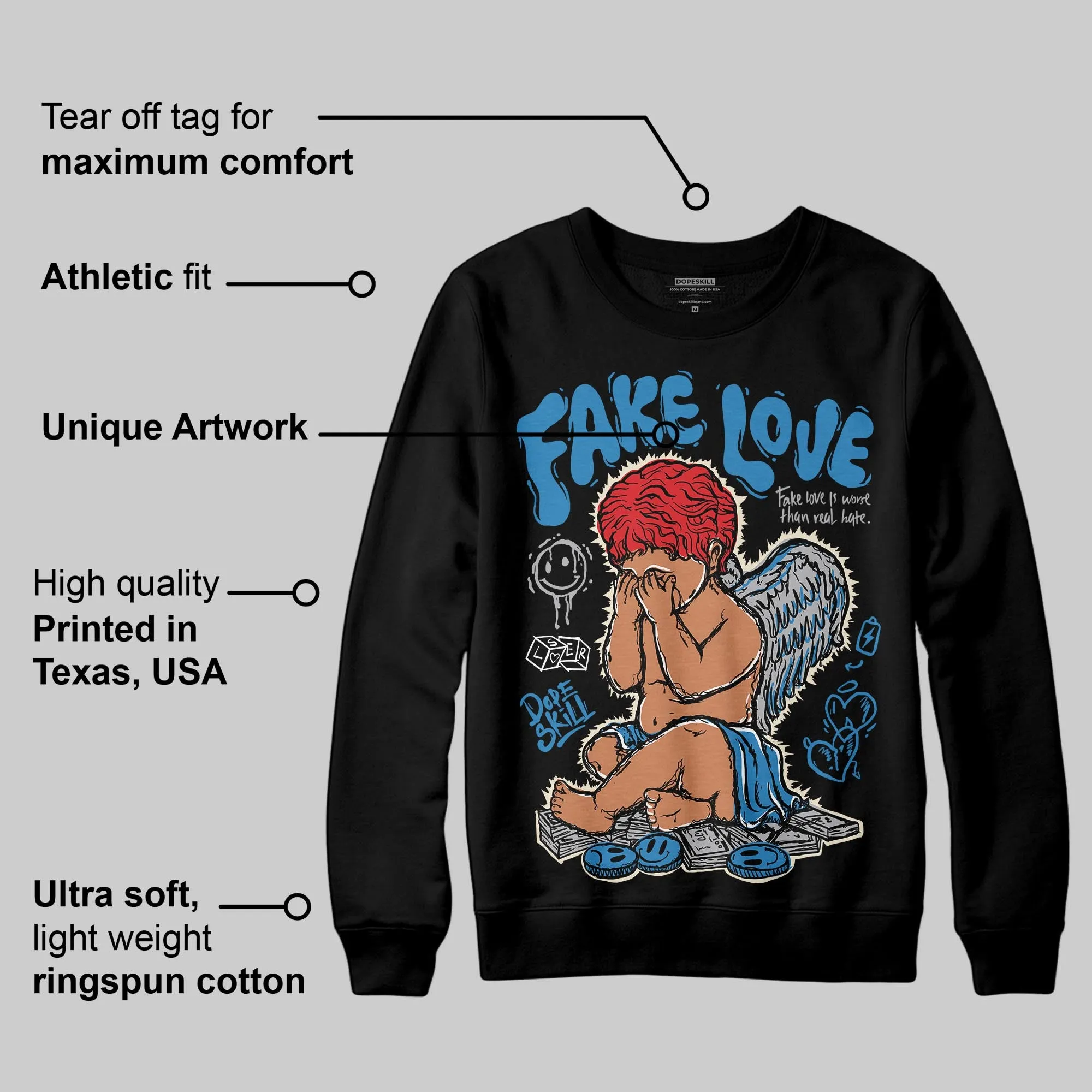 Rare Air 3s DopeSkill Sweatshirt False Love Graphic sold by DopeSkill product image thumbnail 3