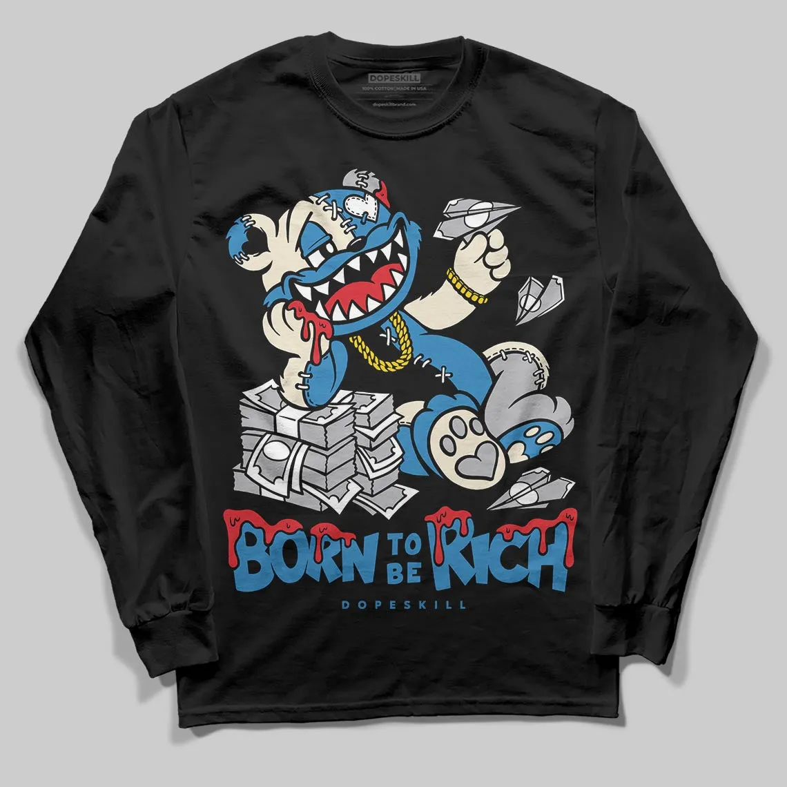 Rare Air 3s DopeSkill Long Sleeve T-Shirt Born To Be Rich Graphic sold by DopeSkill