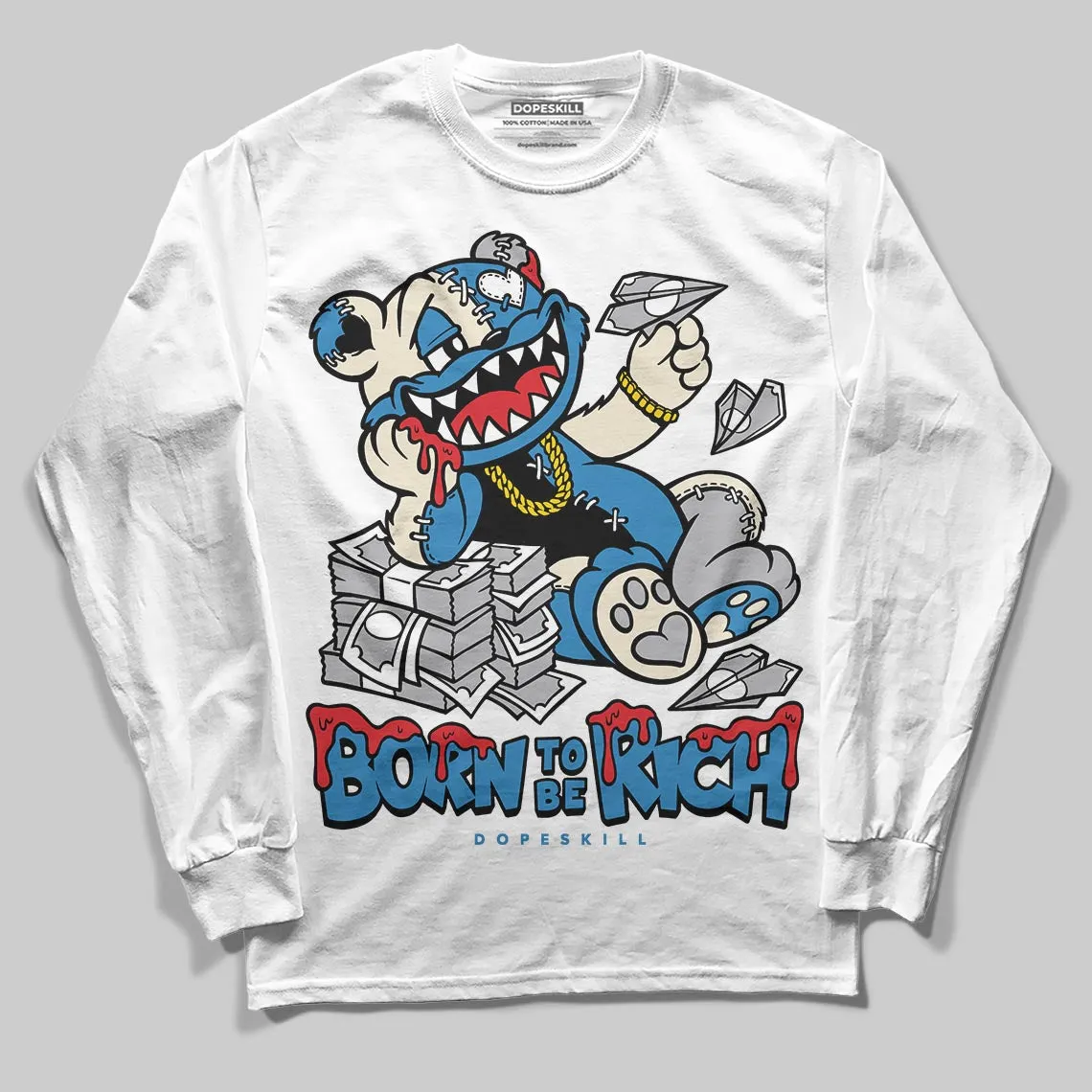 Rare Air 3s DopeSkill Long Sleeve T-Shirt Born To Be Rich Graphic sold by DopeSkill product image thumbnail 2