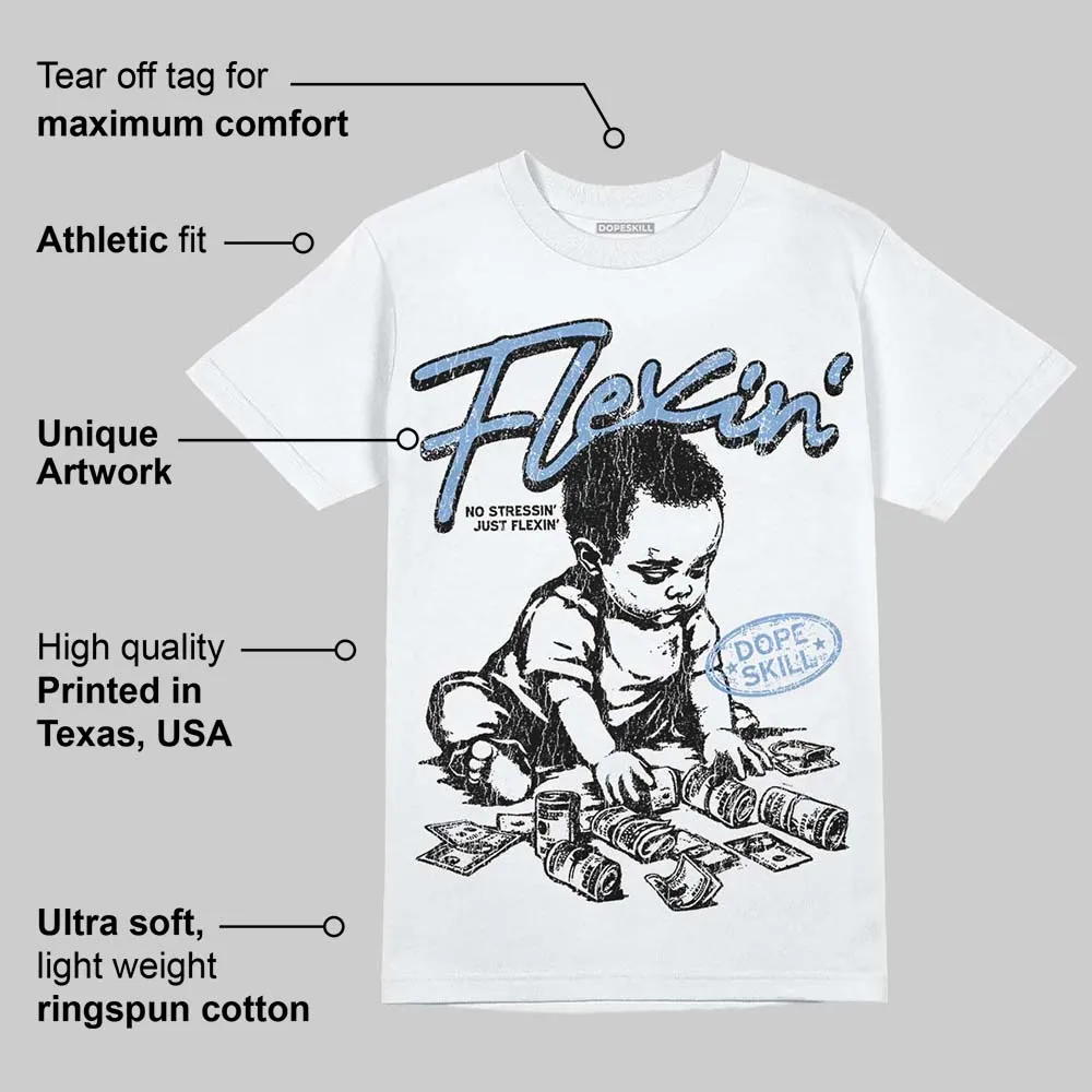 University Blue 5s DopeSkill T-Shirt Flexin' Graphic sold by DopeSkill product image thumbnail 4