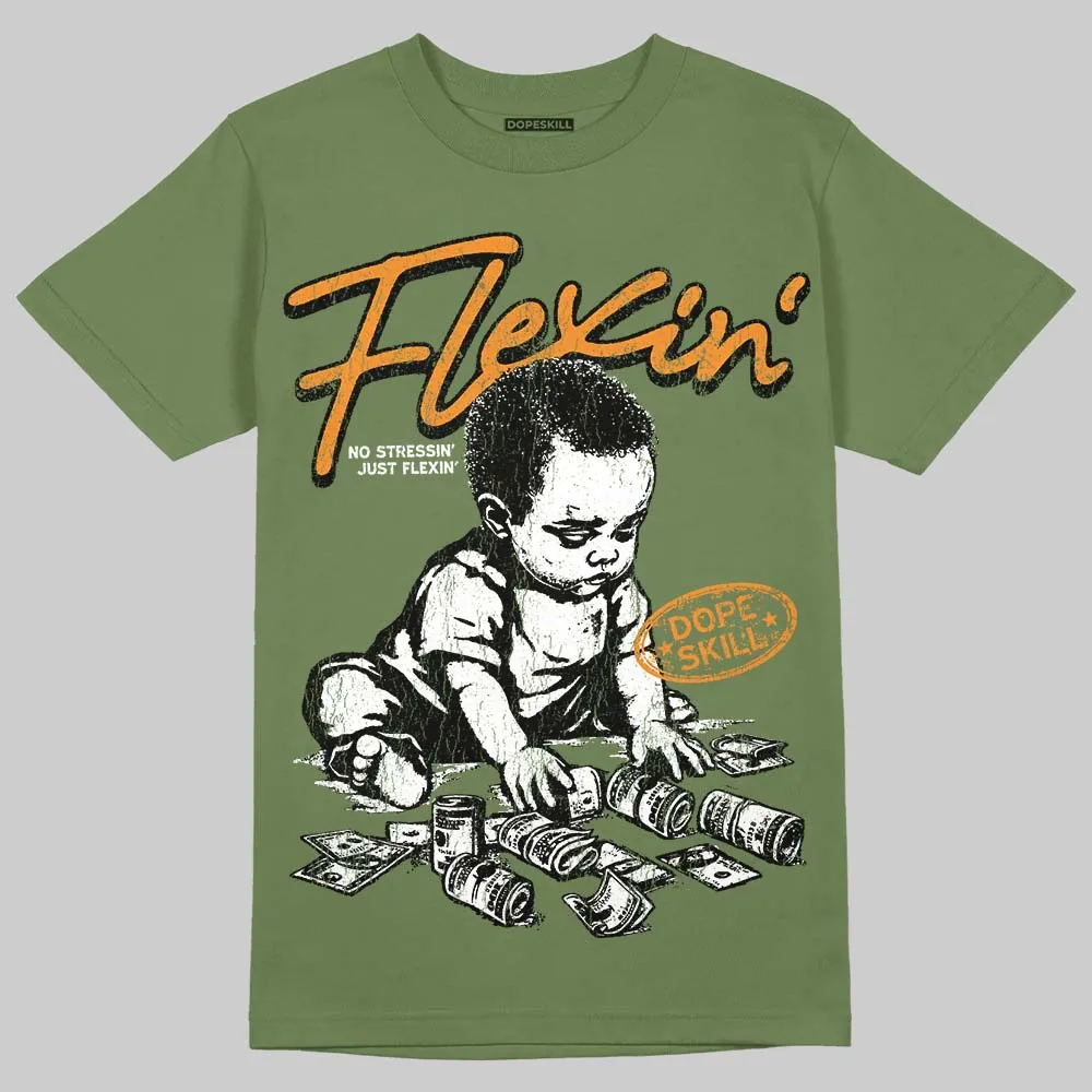 Olive 5s DopeSkill T-Shirt Flexin' Graphic sold by DopeSkill product image thumbnail 3