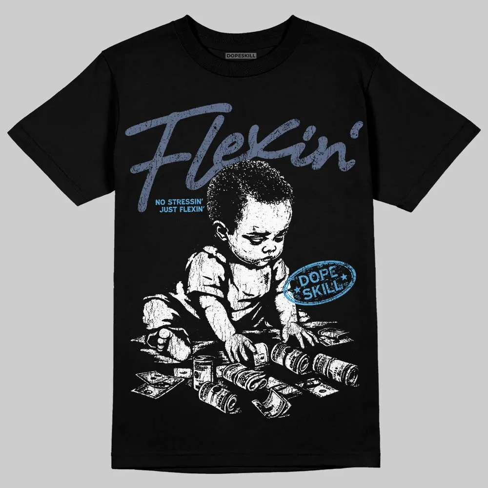 Diffused Blue 11s DopeSkill T-Shirt Flexin' Graphic sold by DopeSkill product image thumbnail 2