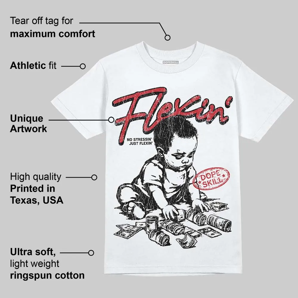 Bred 11s DopeSkill T-Shirt Flexin' Graphic sold by DopeSkill product image thumbnail 3