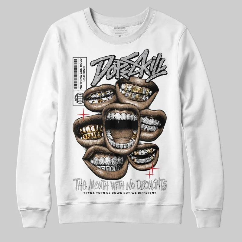 White Cement 4s DopeSkill Sweatshirt The Mouth With No Droughts Graphic made by DopeSkill