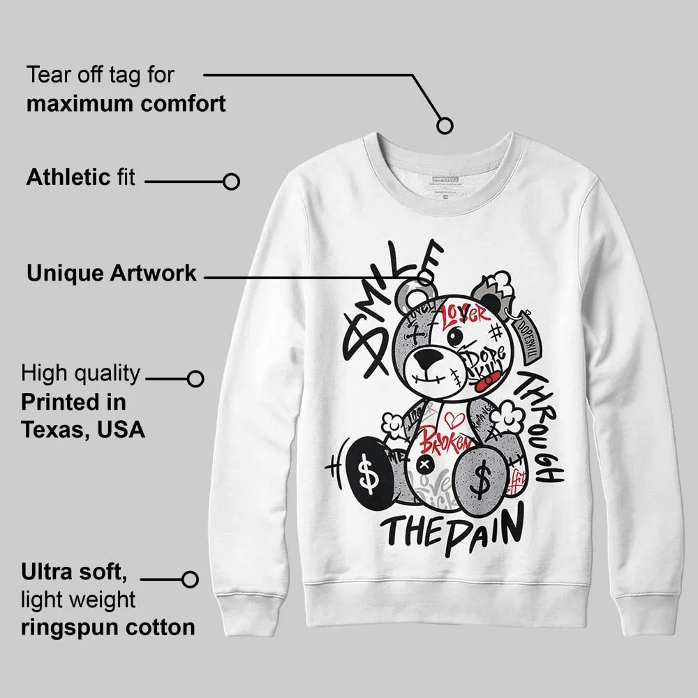 White Cement 4s DopeSkill Sweatshirt Smile Through The Pain Graphic sold by DopeSkill product image thumbnail 3