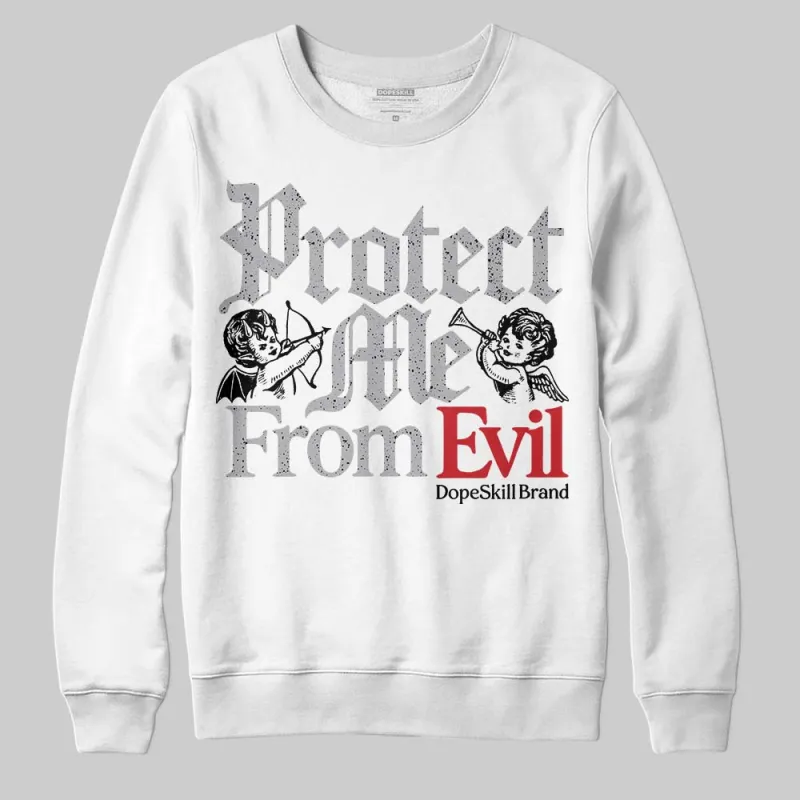 White Cement 4s DopeSkill Sweatshirt Protect Me From Evil Graphic sold by DopeSkill