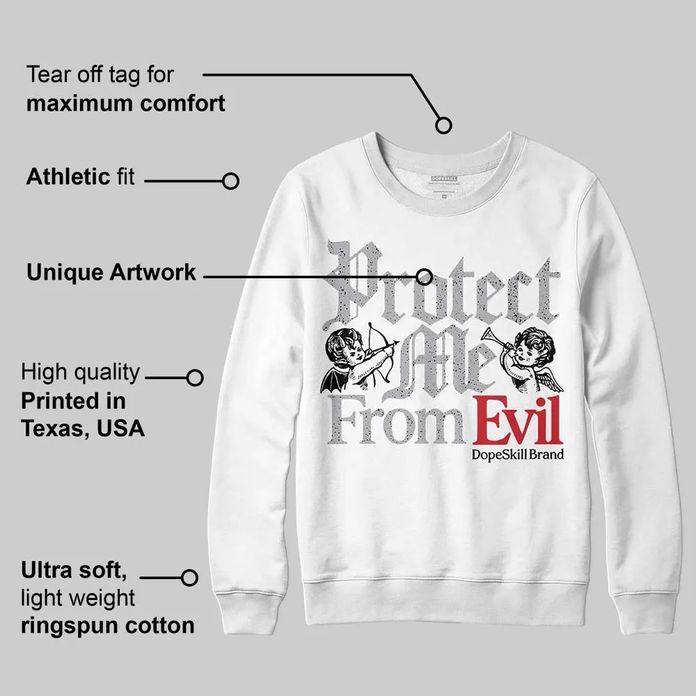 White Cement 4s DopeSkill Sweatshirt Protect Me From Evil Graphic sold by DopeSkill product image thumbnail 3