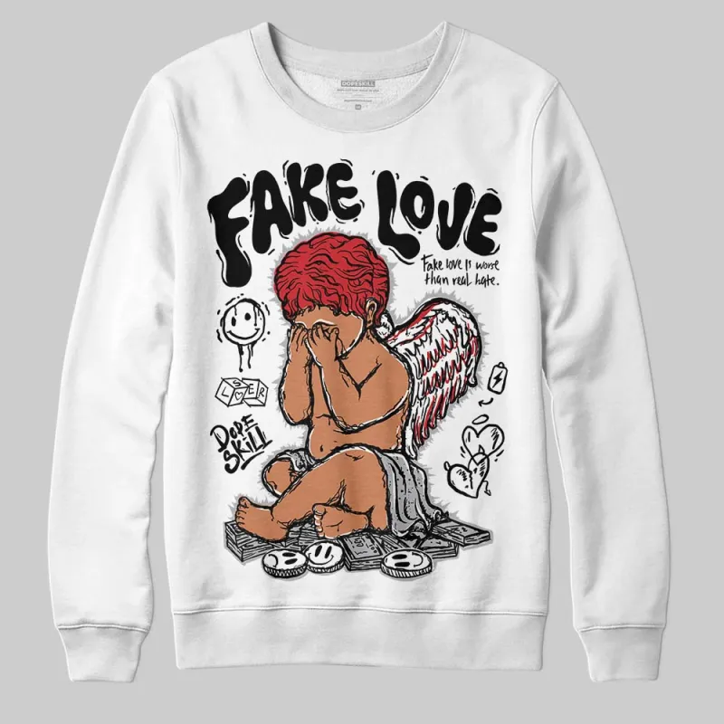 White Cement 4s DopeSkill Sweatshirt False Love Graphic sold by DopeSkill
