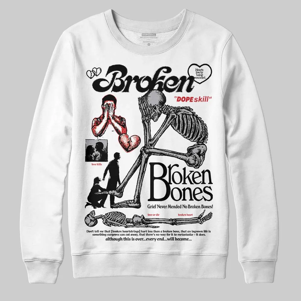 White Cement 4s DopeSkill Sweatshirt Broken Bones Graphic sold by DopeSkill