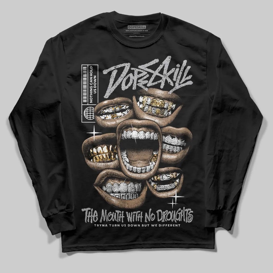 White Cement 4s DopeSkill Long Sleeve T-Shirt The Mouth With No Droughts Graphic sold by DopeSkill product image thumbnail 2
