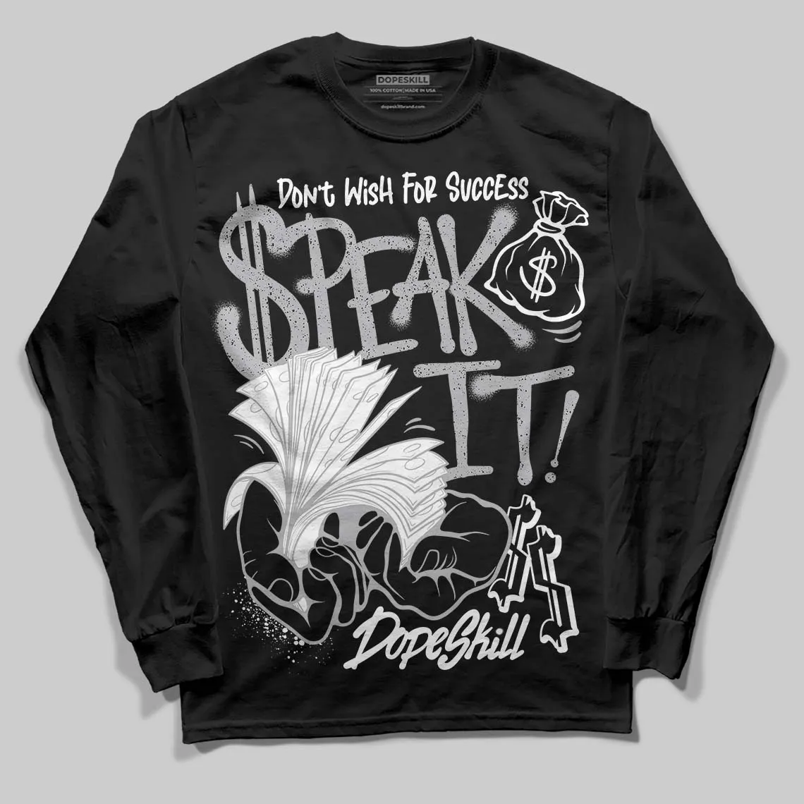 White Cement 4s DopeSkill Long Sleeve T-Shirt Speak It Graphic sold by DopeSkill product image thumbnail 2