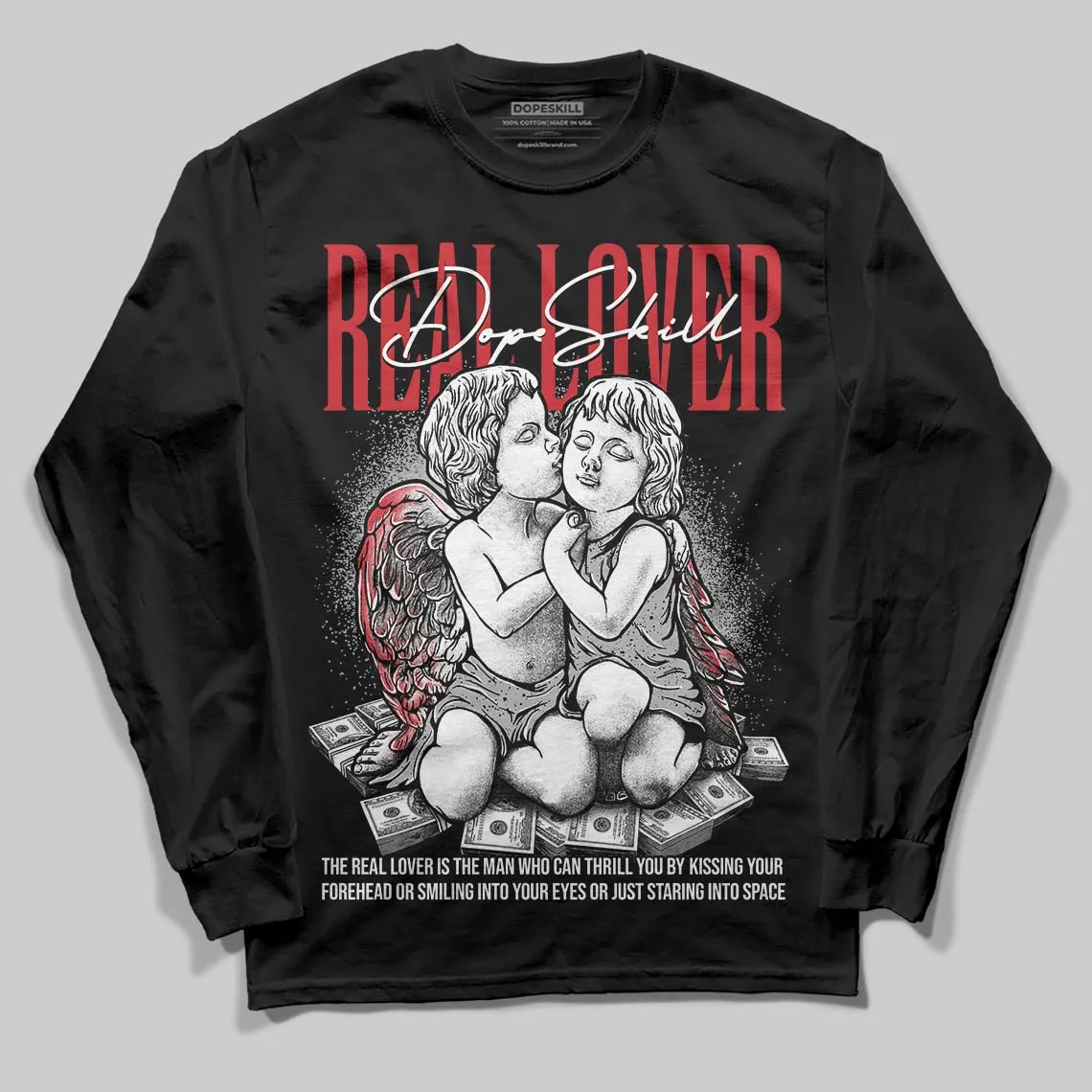 White Cement 4s DopeSkill Long Sleeve T-Shirt Real Lover Graphic sold by DopeSkill product image thumbnail 2