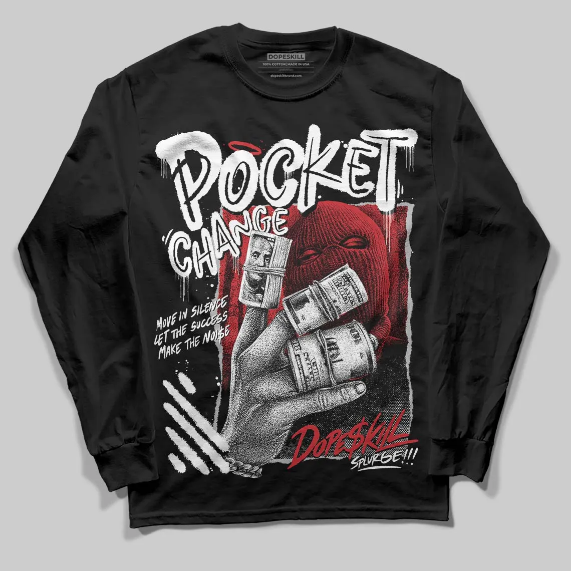 White Cement 4s DopeSkill Long Sleeve T-Shirt Pocket Change Graphic sold by DopeSkill product image thumbnail 2