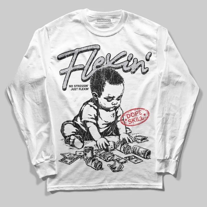White Cement 4s DopeSkill Long Sleeve T-Shirt Flexin' Graphic sold by DopeSkill