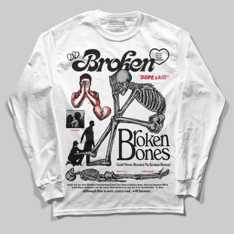 White Cement 4s DopeSkill Long Sleeve T-Shirt Broken Bones Graphic sold by DopeSkill