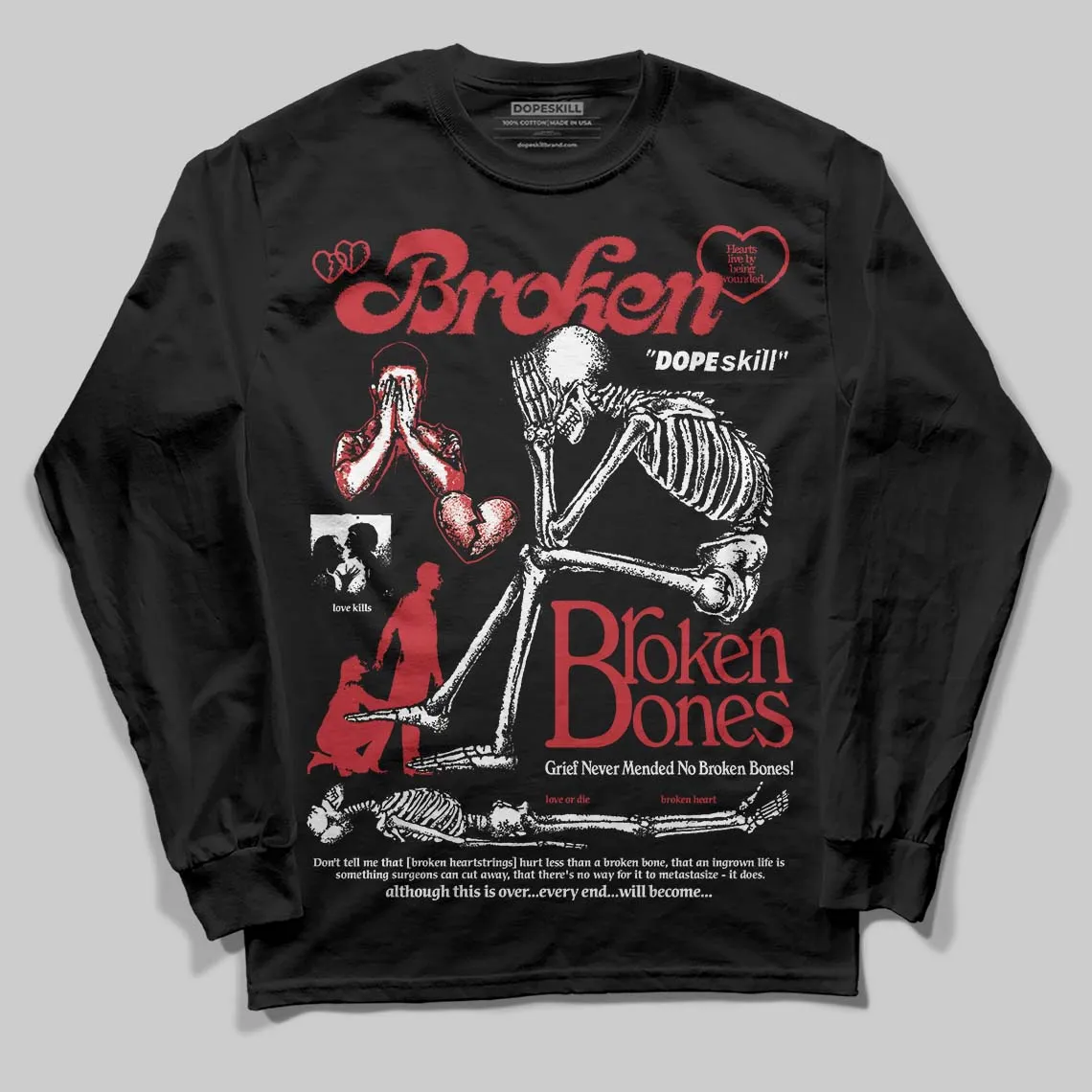 Ruby 1s DopeSkill Long Sleeve T-Shirt Broken Bones Graphic sold by DopeSkill product image thumbnail 2