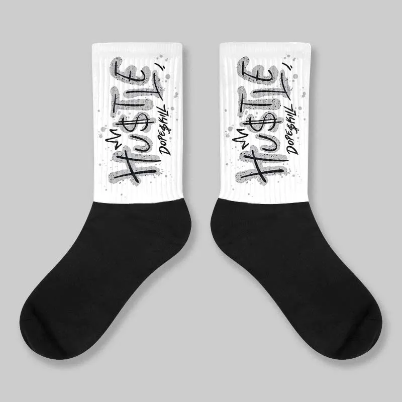 White Cement 4s DopeSkill Sublimated Sock Hustle Graphic sold by DopeSkill