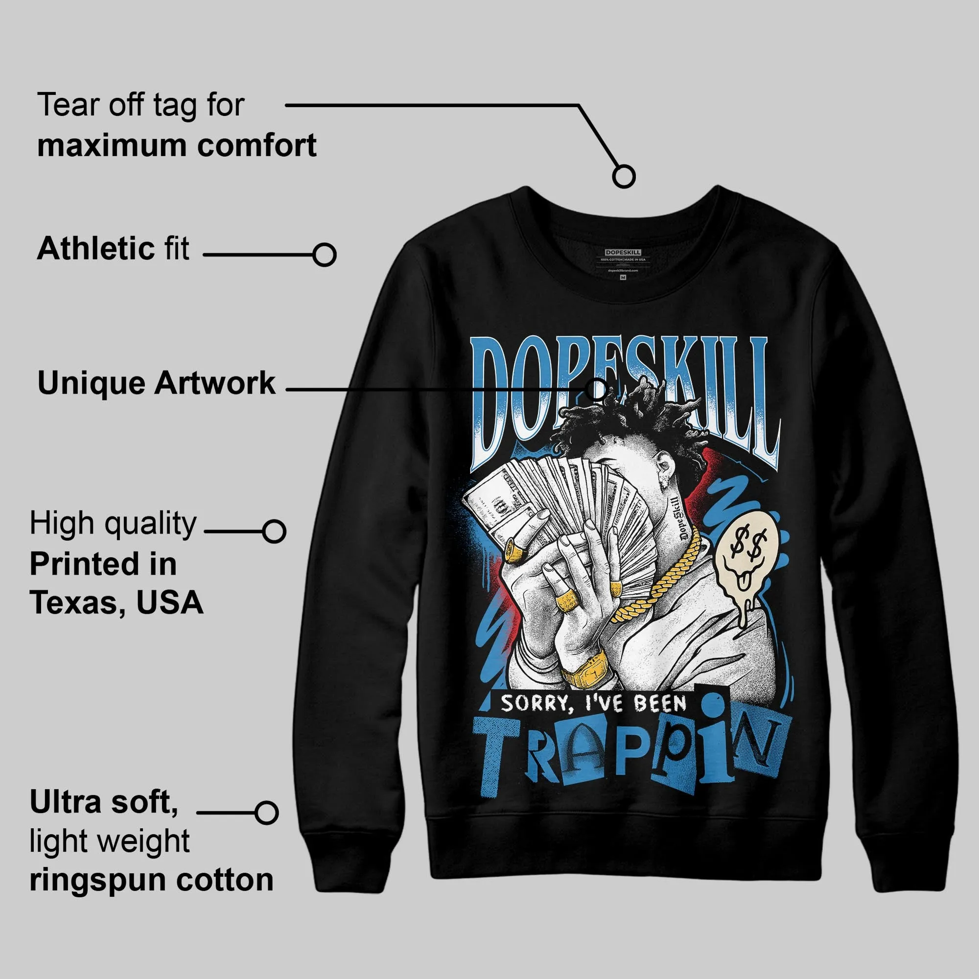 Rare Air 3s DopeSkill Sweatshirt Sorry I've Been Trappin Graphic sold by DopeSkill product image thumbnail 3