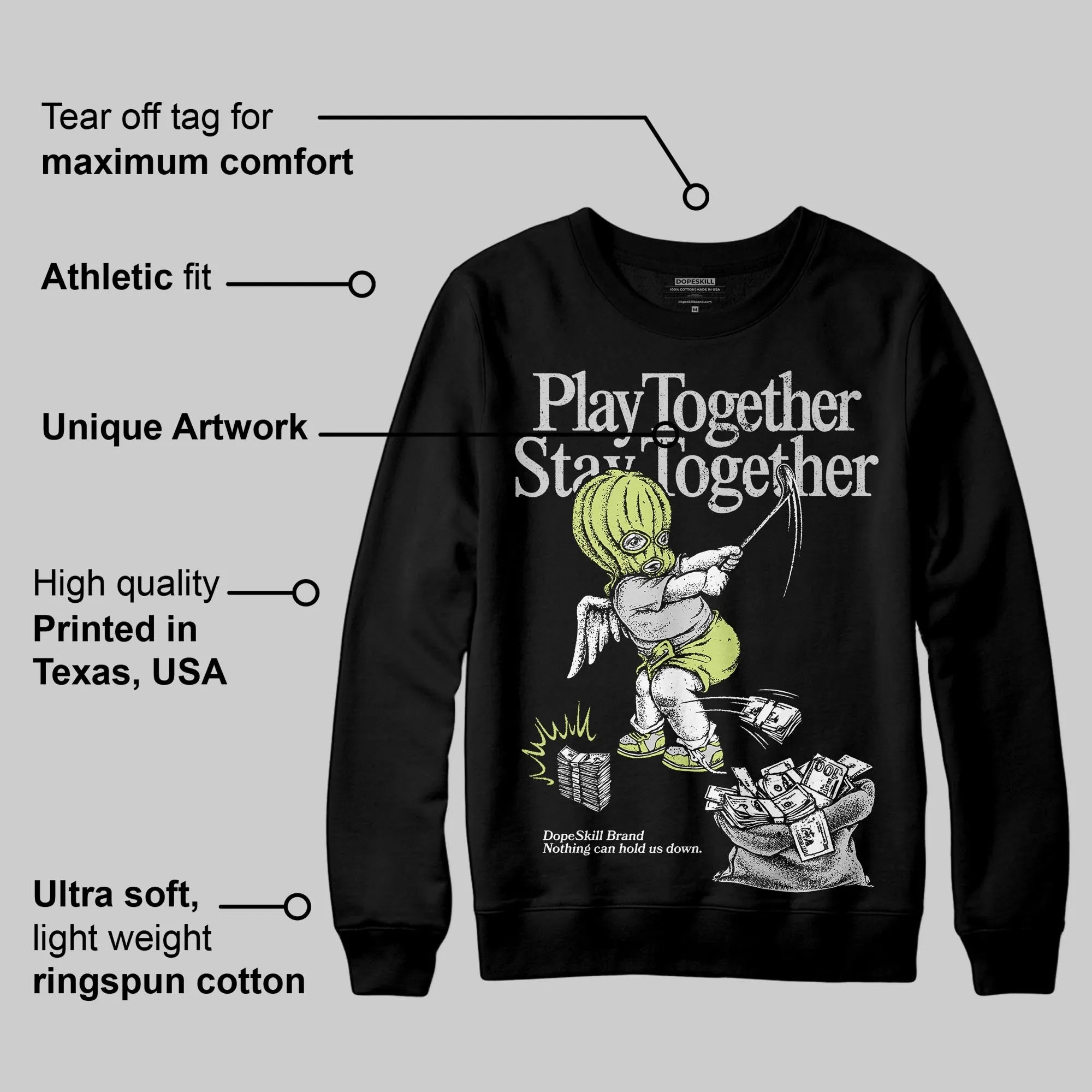 Light Lemon Twist 4s DopeSkill Sweatshirt Play together, Stay together Graphic sold by DopeSkill product image thumbnail 3