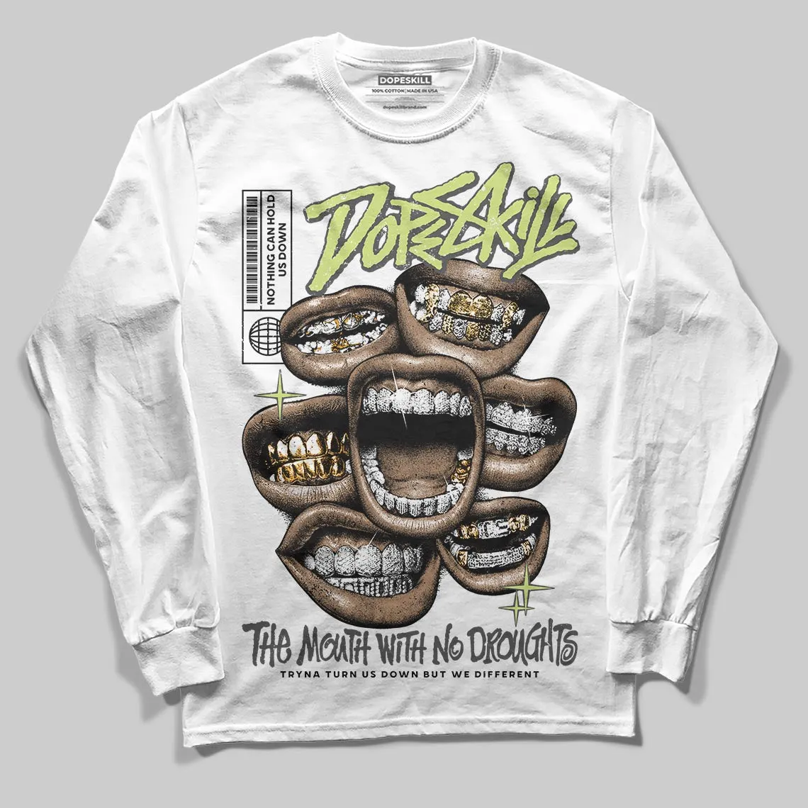 Light Lemon Twist 4s DopeSkill Long Sleeve T-Shirt The Mouth With No Droughts Graphic sold by DopeSkill product image thumbnail 2