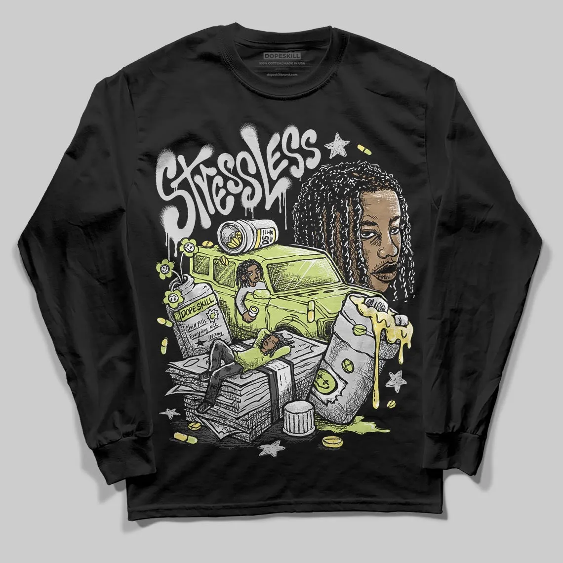 Light Lemon Twist 4s DopeSkill Long Sleeve T-Shirt Stressless Graphic sold by DopeSkill