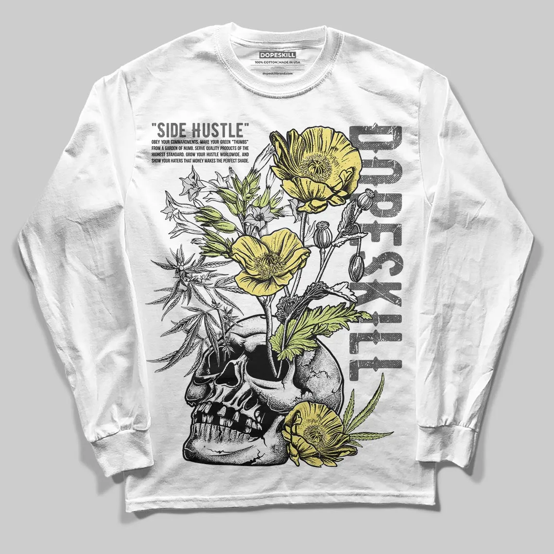 Light Lemon Twist 4s DopeSkill Long Sleeve T-Shirt Side Hustle Graphic sold by DopeSkill product image thumbnail 2
