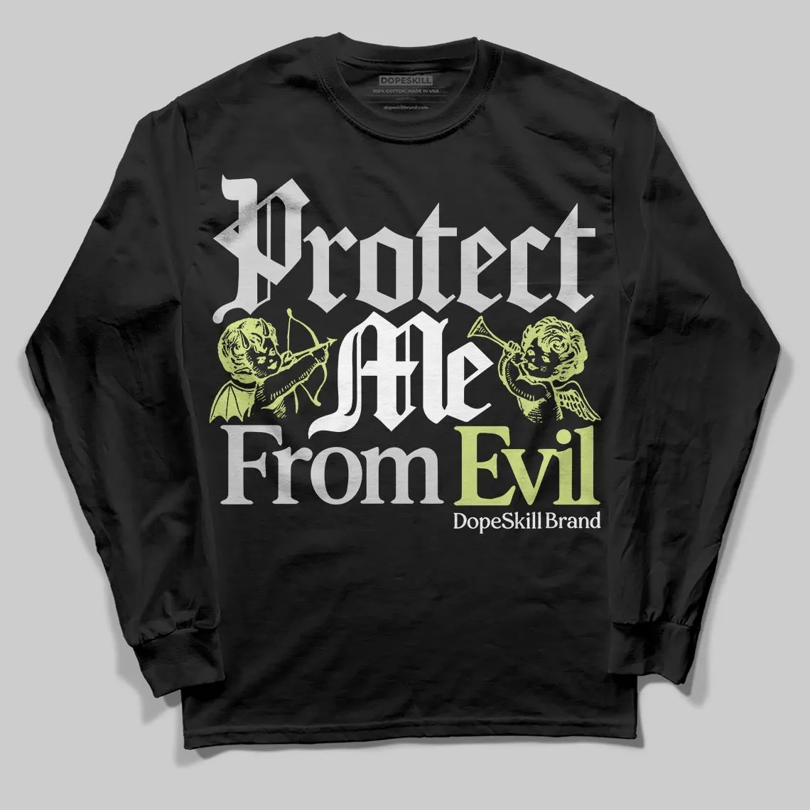 Light Lemon Twist 4s DopeSkill Long Sleeve T-Shirt Protect Me From Evil Graphic sold by DopeSkill