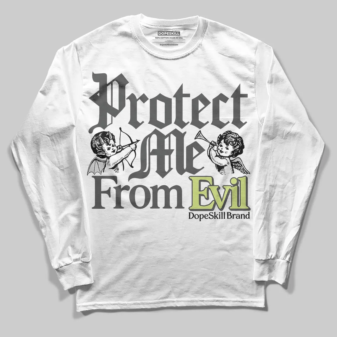 Light Lemon Twist 4s DopeSkill Long Sleeve T-Shirt Protect Me From Evil Graphic sold by DopeSkill product image thumbnail 2