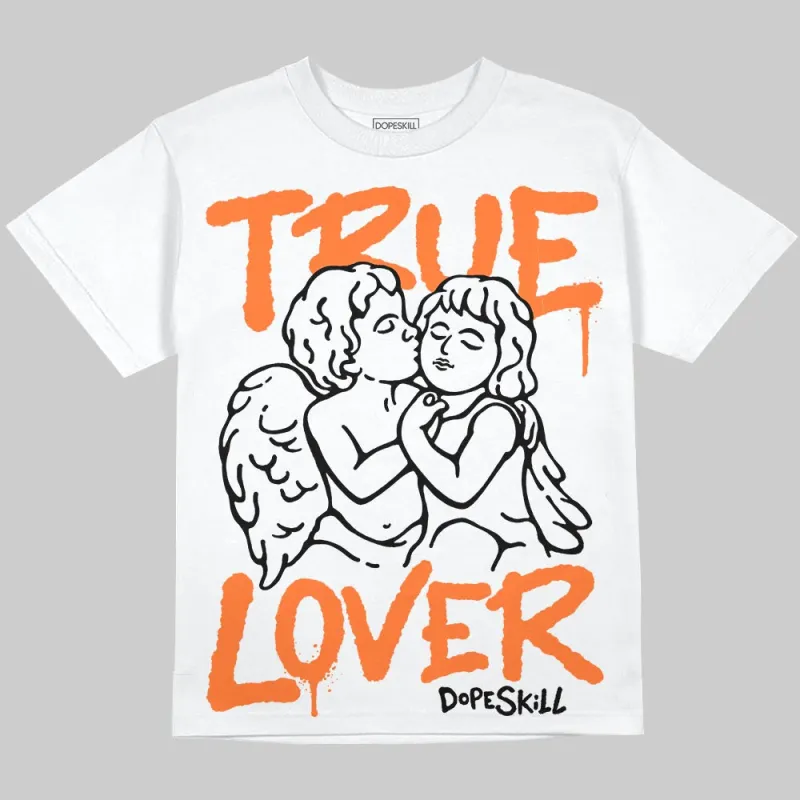 Orange Black White DopeSkill Oversize Print T-Shirt True Lover Graphic sold by DopeSkill
