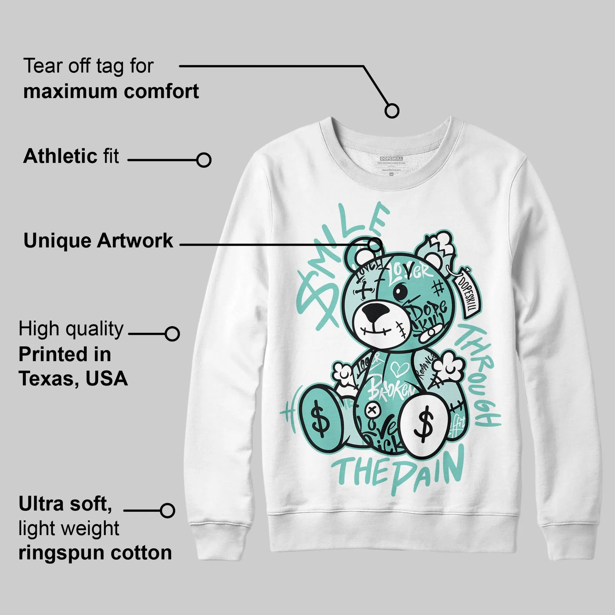 Igloo 11s DopeSkill Sweatshirt Smile Through The Pain Graphic sold by DopeSkill product image thumbnail 3