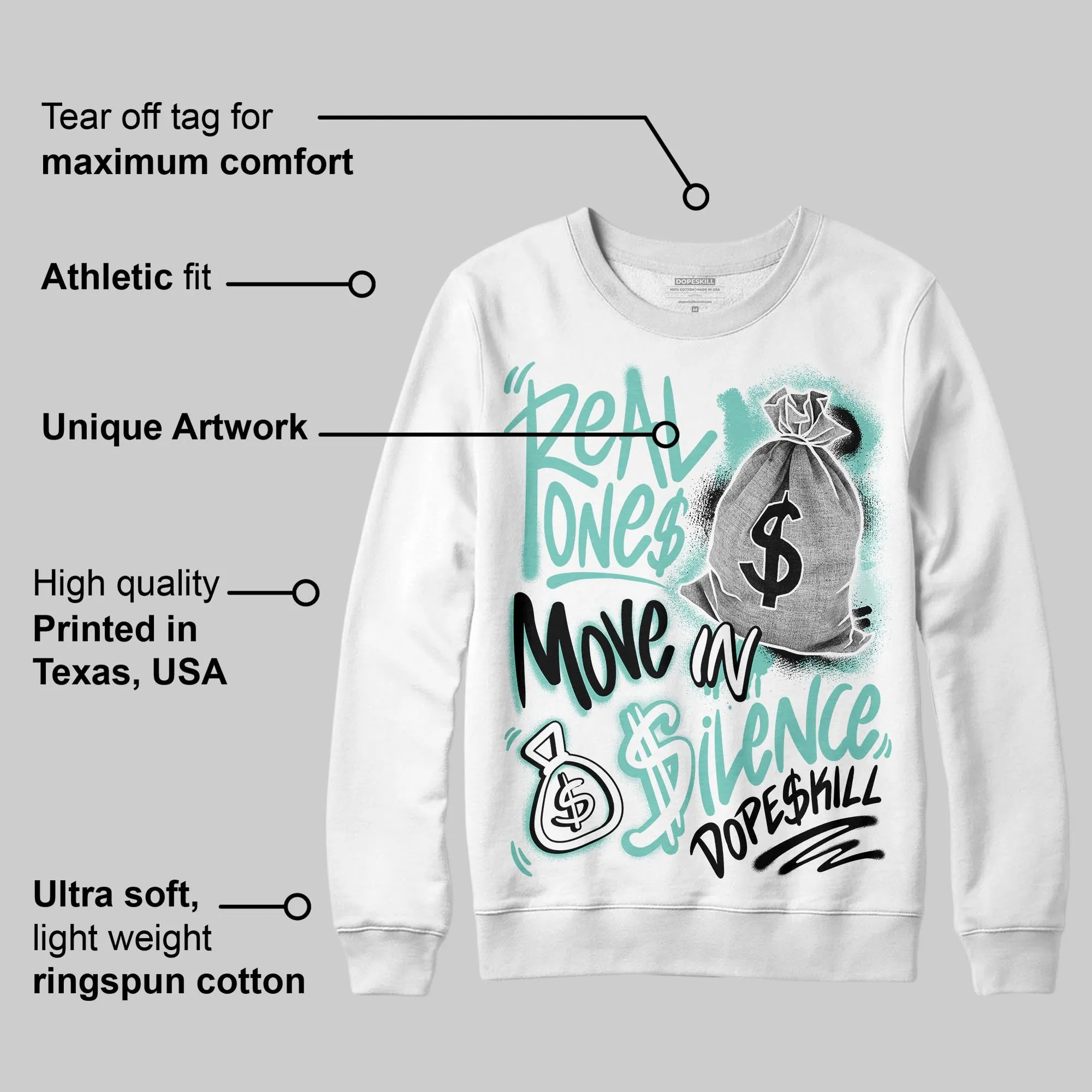 Igloo 11s DopeSkill Sweatshirt Real Ones Move In Silence Graphic sold by DopeSkill product image thumbnail 3