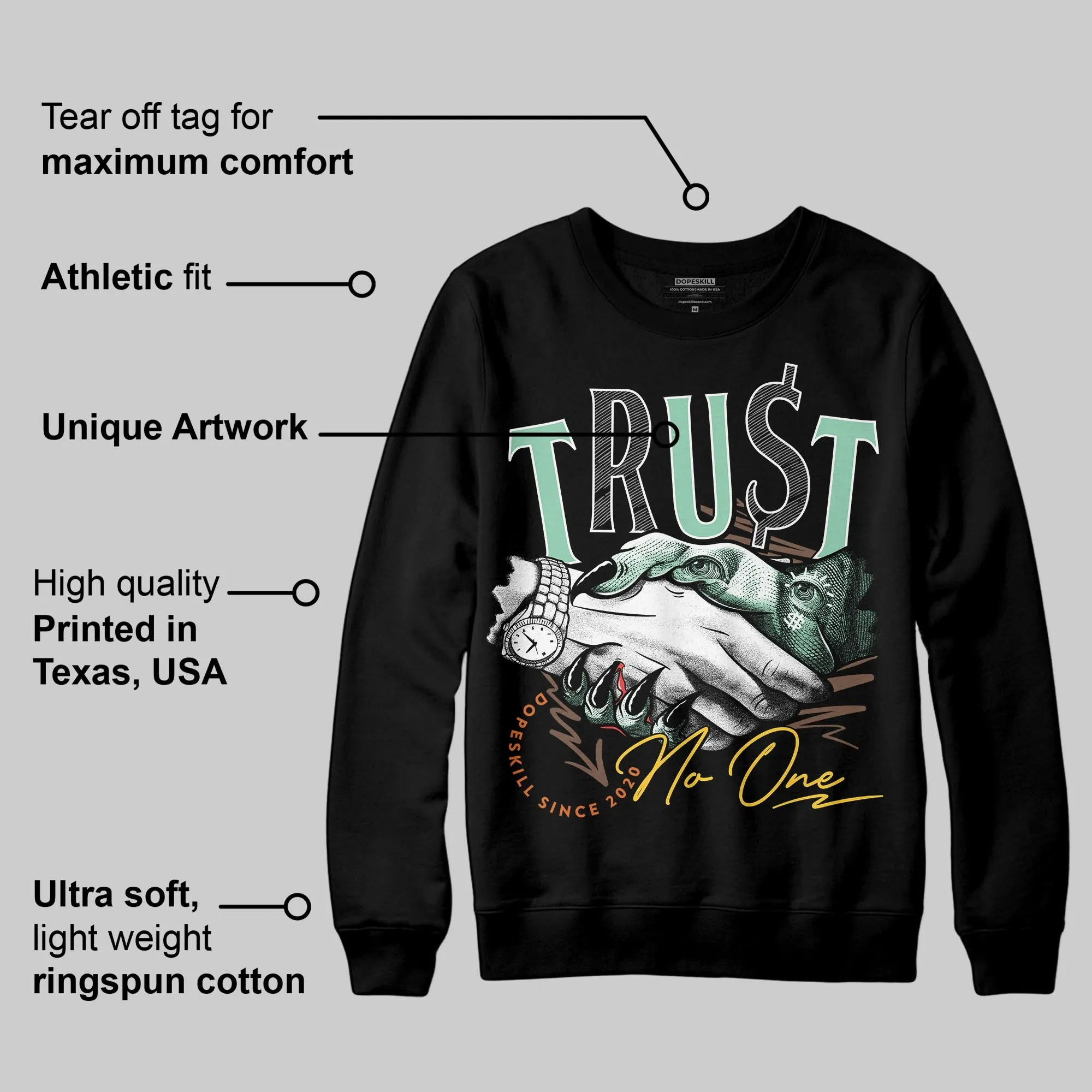 SB Dunk “Rodeo” DopeSkill Sweatshirt Trust No One Graphic sold by DopeSkill product image thumbnail 3