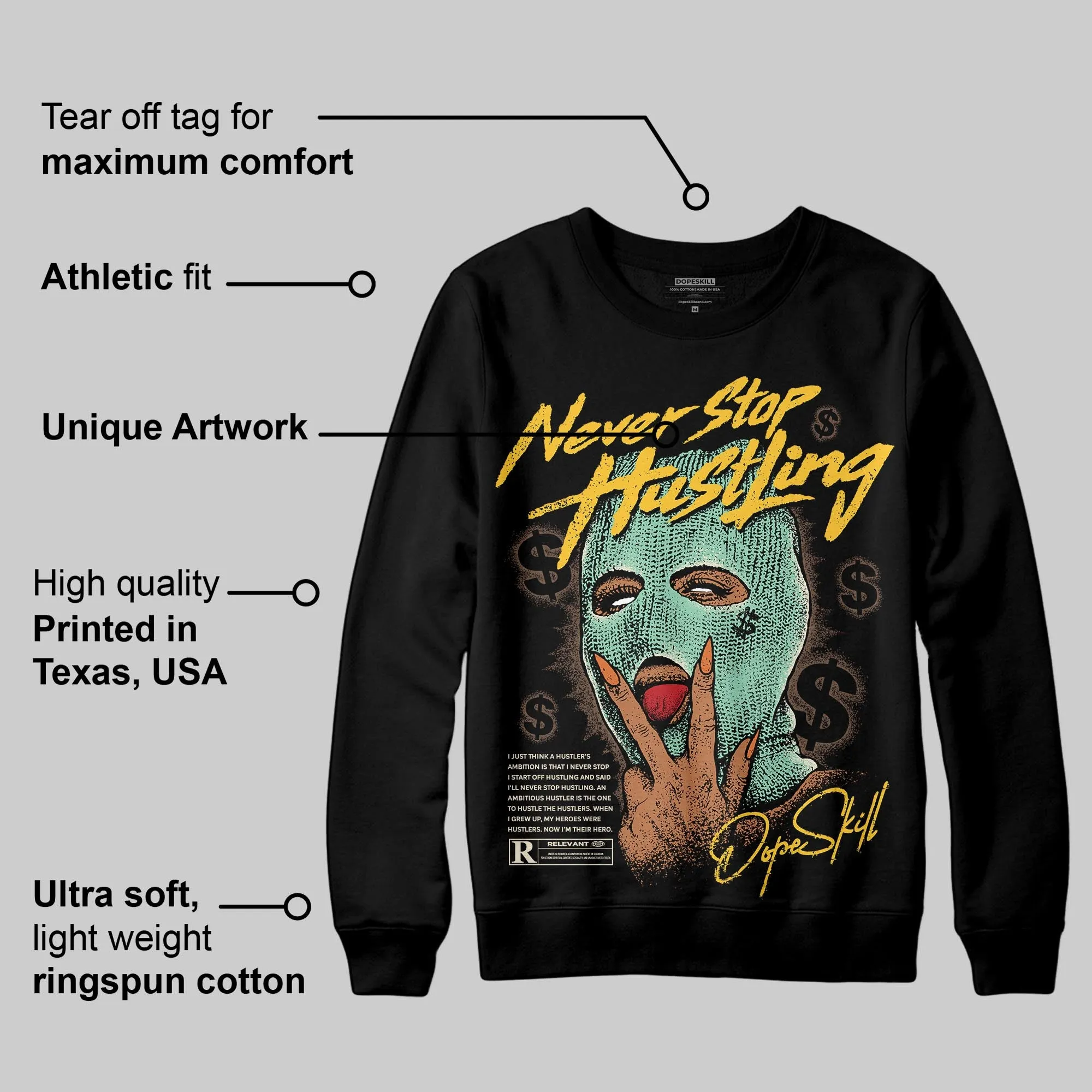 SB Dunk “Rodeo” DopeSkill Sweatshirt Never Stop Hustling Graphic sold by DopeSkill product image thumbnail 3