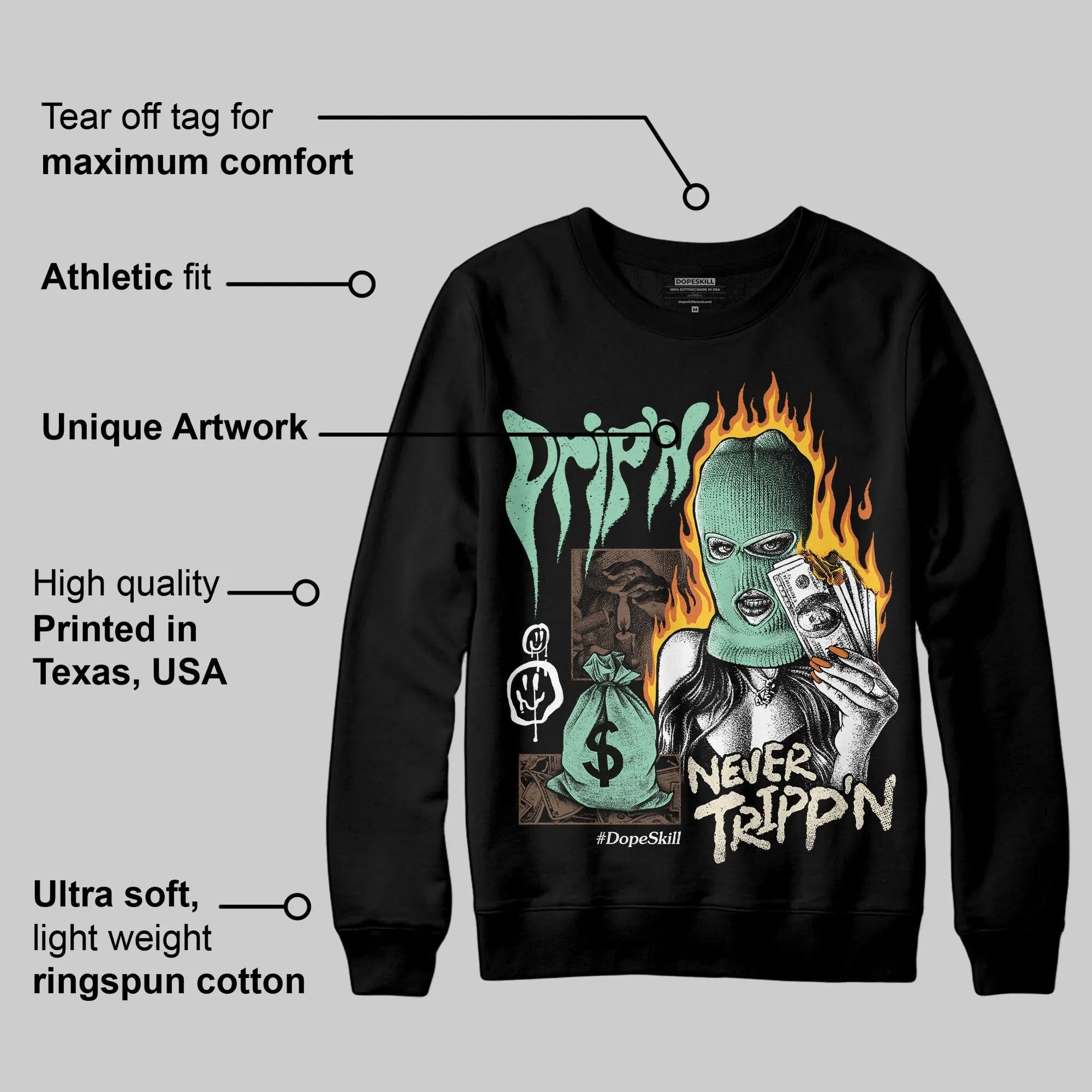 SB Dunk “Rodeo” DopeSkill Sweatshirt Drip'n Never Tripp'n Graphic sold by DopeSkill product image thumbnail 3