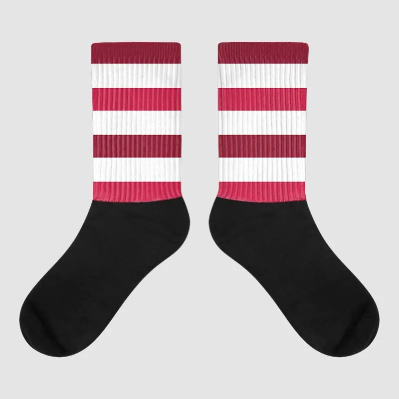 85 Metallic Burgundy 1s DopeSkill Sublimated Socks Horizontal Stripes Graphic sold by DopeSkill